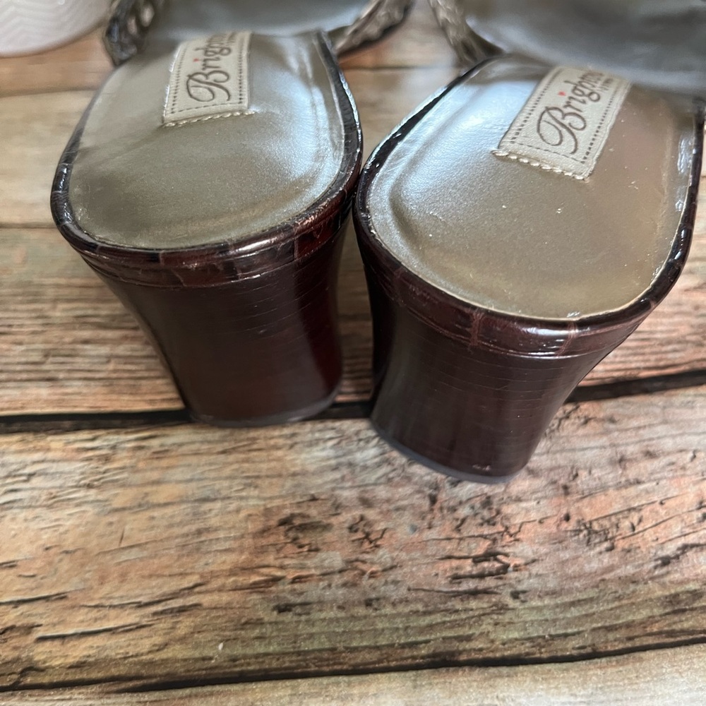 Brighton Tifany Platinum Slip On Heeled Slides Size 7.5M - Picture 6 of 16